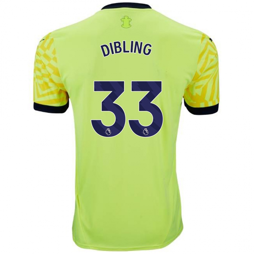 Kinder Tyler Dibling #33 Gelb Auswärtstrikot Trikot 2024/25 T-Shirt Österreich