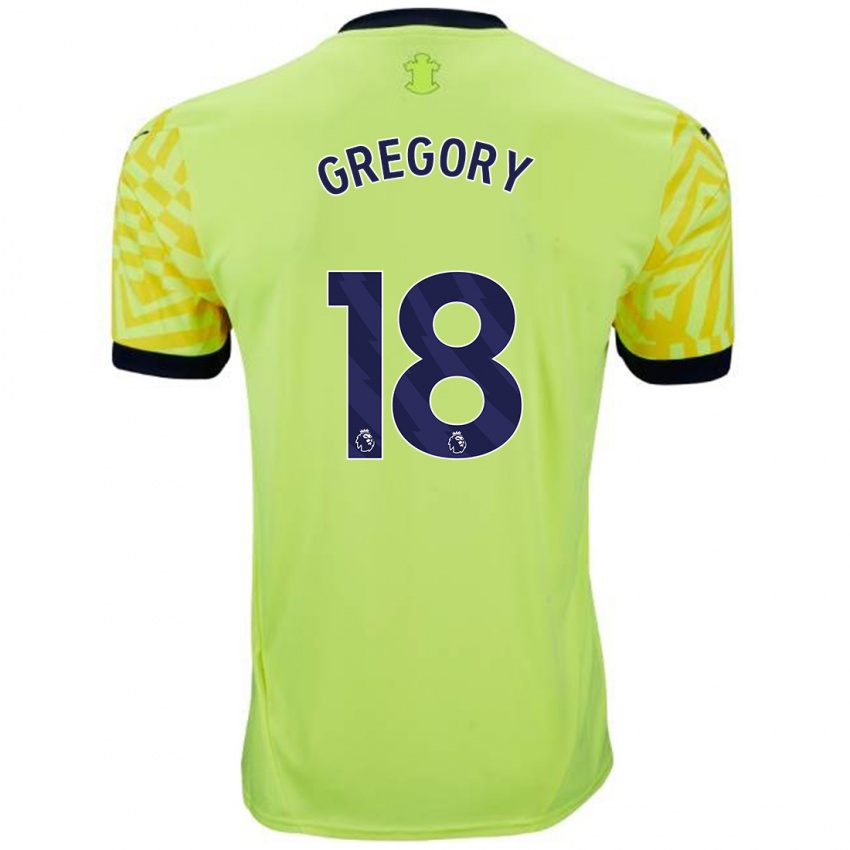 Kinder Freya Gregory #18 Gelb Auswärtstrikot Trikot 2024/25 T-Shirt Österreich