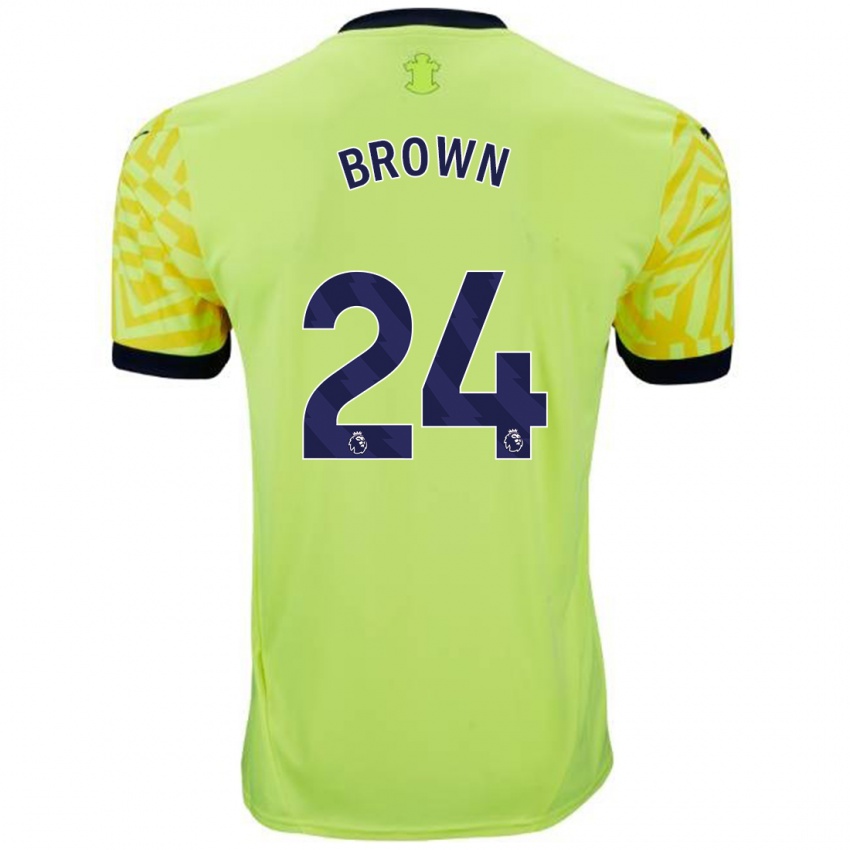 Kinder Rachel Brown #24 Gelb Auswärtstrikot Trikot 2024/25 T-Shirt Österreich