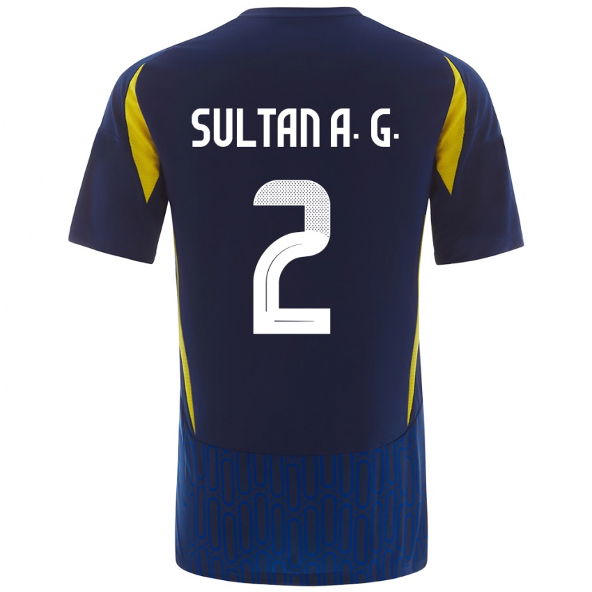 Kinder Sultan Al-Ghannam #2 Blau Gelb Auswärtstrikot Trikot 2024/25 T-Shirt Österreich