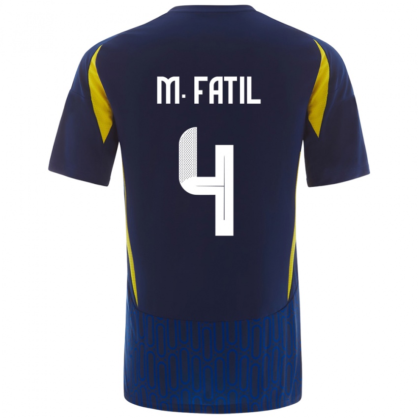 Kinder Mohammed Al-Fatil #4 Blau Gelb Auswärtstrikot Trikot 2024/25 T-Shirt Österreich