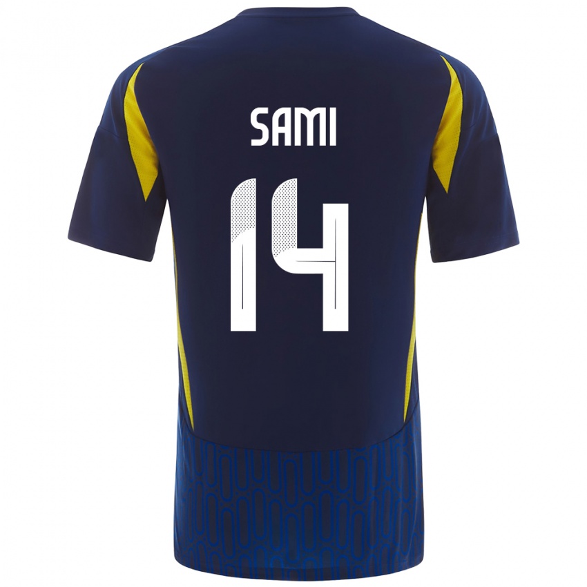 Kinder Sami Al-Najei #14 Blau Gelb Auswärtstrikot Trikot 2024/25 T-Shirt Österreich