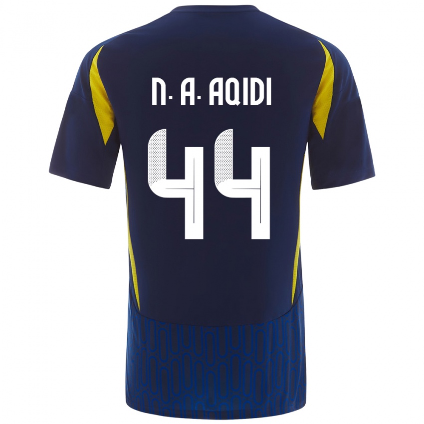 Kinder Nawaf Al-Aqidi #44 Blau Gelb Auswärtstrikot Trikot 2024/25 T-Shirt Österreich