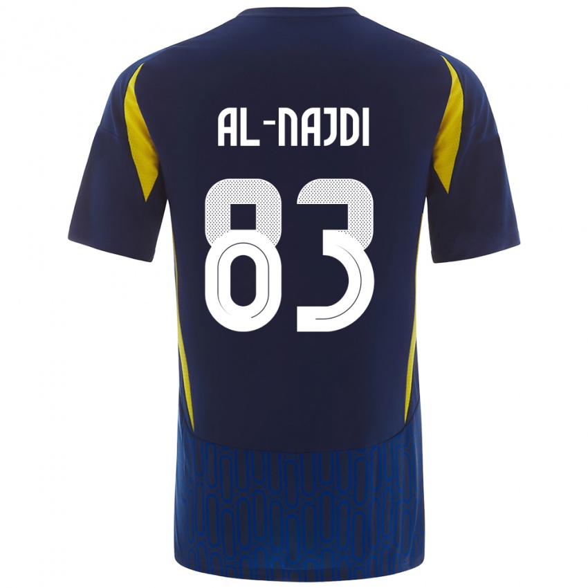 Kinder Salem Al-Najdi #83 Blau Gelb Auswärtstrikot Trikot 2024/25 T-Shirt Österreich