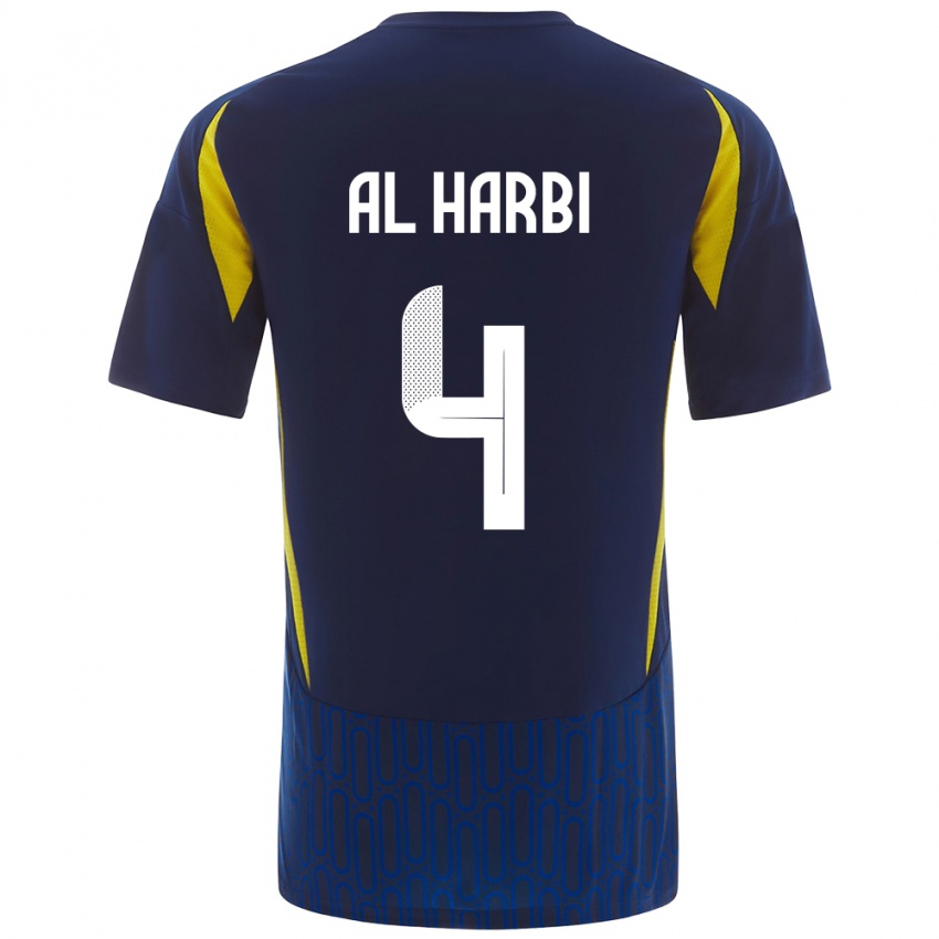 Kinder Fay Al-Harbi #4 Blau Gelb Auswärtstrikot Trikot 2024/25 T-Shirt Österreich