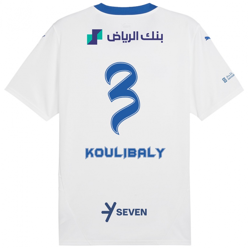 Kinder Kalidou Koulibaly #3 Weiß Blau Auswärtstrikot Trikot 2024/25 T-Shirt Österreich