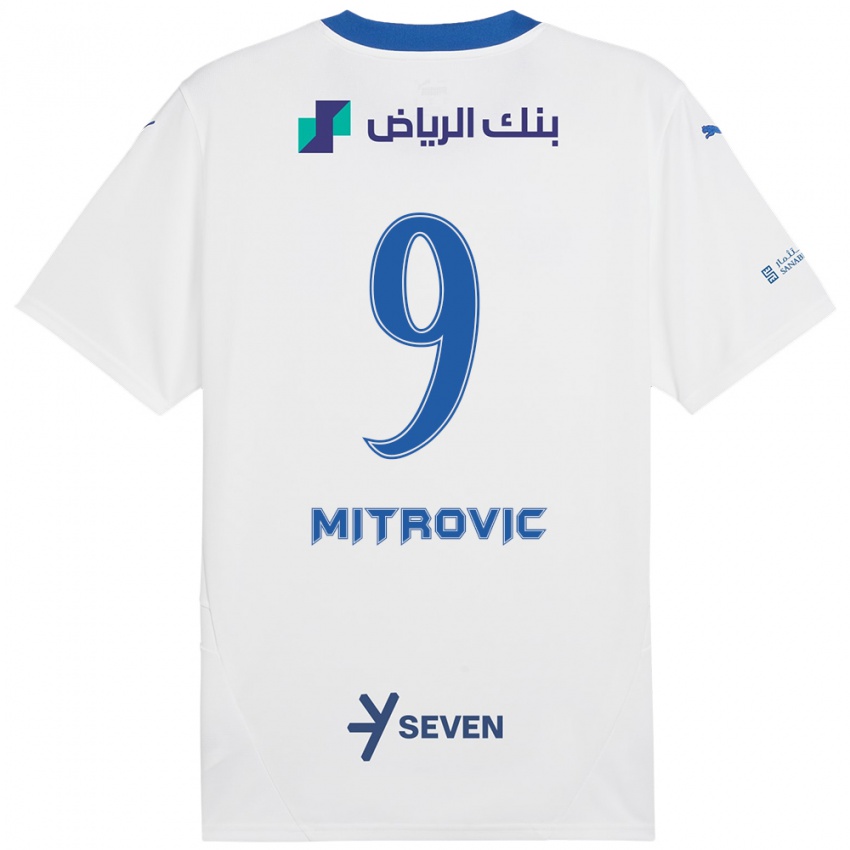 Kinder Aleksandar Mitrovic #9 Weiß Blau Auswärtstrikot Trikot 2024/25 T-Shirt Österreich