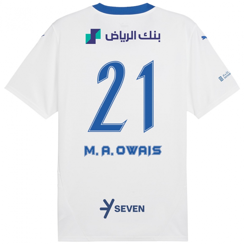 Kinder Mohammed Al-Owais #21 Weiß Blau Auswärtstrikot Trikot 2024/25 T-Shirt Österreich