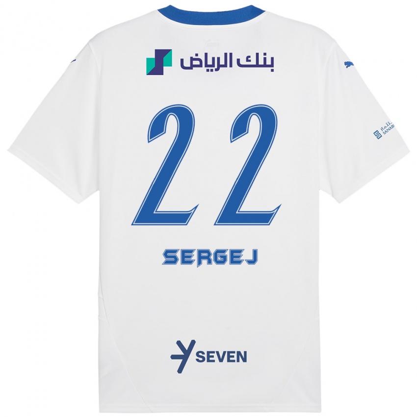 Kinder Sergej Milinkovic-Savic #22 Weiß Blau Auswärtstrikot Trikot 2024/25 T-Shirt Österreich