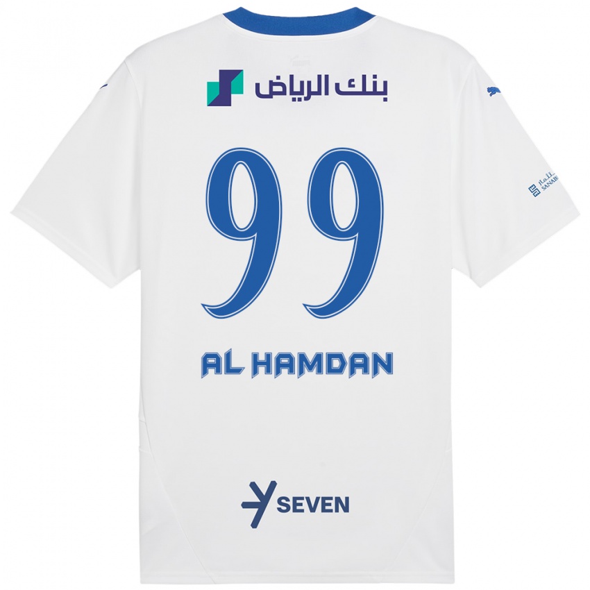 Kinder Abdullah Al-Hamdan #99 Weiß Blau Auswärtstrikot Trikot 2024/25 T-Shirt Österreich