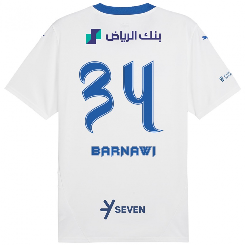 Kinder Saleh Barnawi #34 Weiß Blau Auswärtstrikot Trikot 2024/25 T-Shirt Österreich