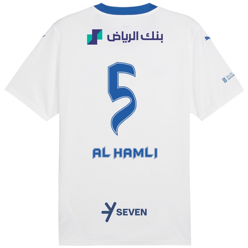 Kinder Noura Al-Hamli #5 Weiß Blau Auswärtstrikot Trikot 2024/25 T-Shirt Österreich