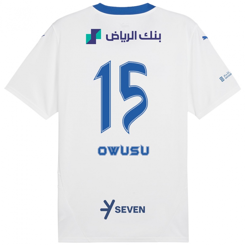 Kinder Mavis Owusu #15 Weiß Blau Auswärtstrikot Trikot 2024/25 T-Shirt Österreich