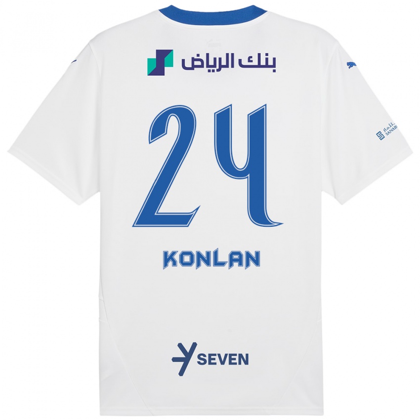 Kinder Cynthia Konlan #24 Weiß Blau Auswärtstrikot Trikot 2024/25 T-Shirt Österreich