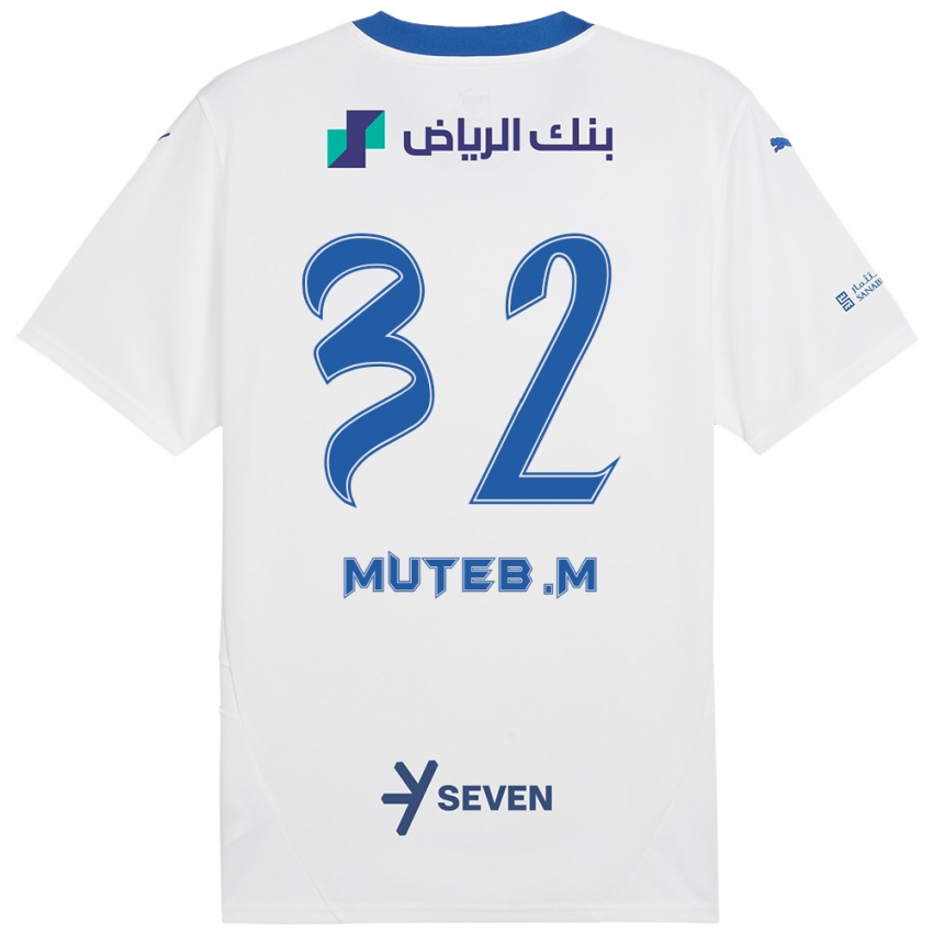 Kinder Muteb Al-Mufarrij #32 Weiß Blau Auswärtstrikot Trikot 2024/25 T-Shirt Österreich