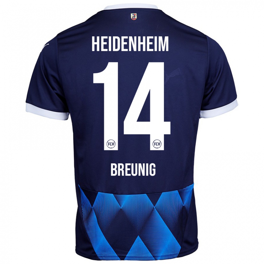 Kinder Maximilian Breunig #14 Dunkel Marineblau Auswärtstrikot Trikot 2024/25 T-Shirt Österreich