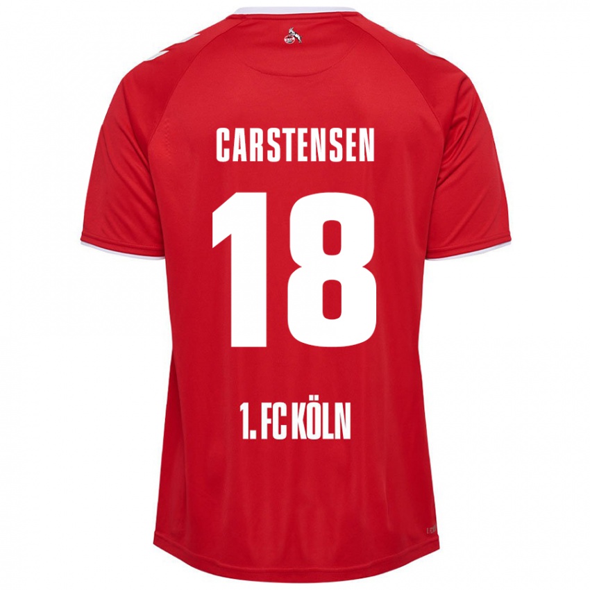 Kinder Rasmus Carstensen #18 Rot Weiß Auswärtstrikot Trikot 2024/25 T-Shirt Österreich