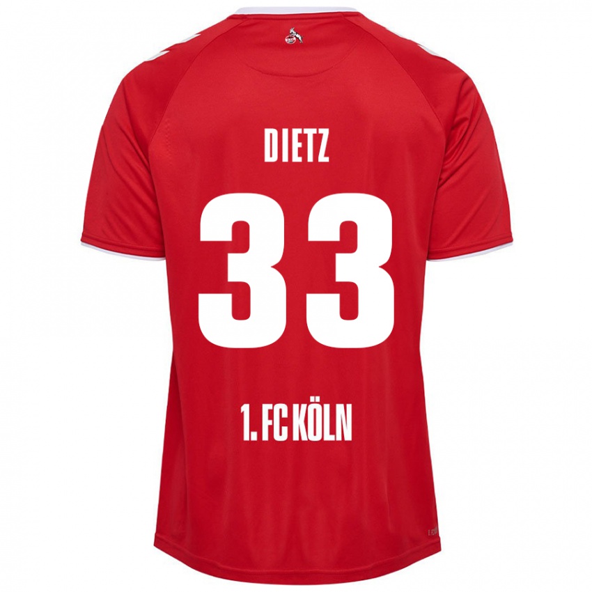 Kinder Florian Dietz #33 Rot Weiß Auswärtstrikot Trikot 2024/25 T-Shirt Österreich