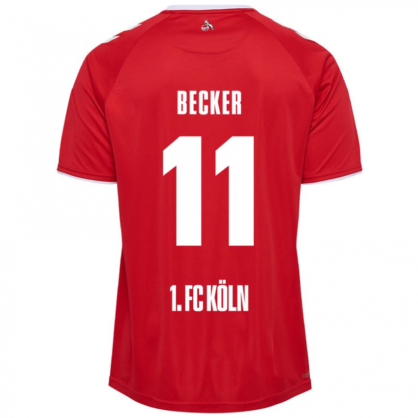 Kinder Marlon Becker #11 Rot Weiß Auswärtstrikot Trikot 2024/25 T-Shirt Österreich