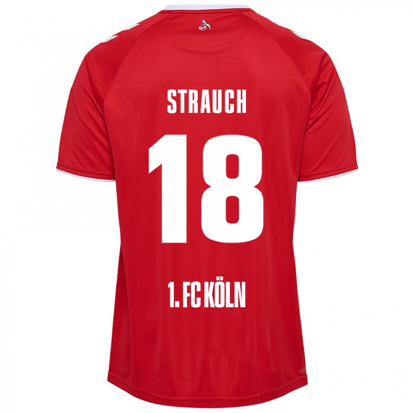 Kinder Georg Strauch #18 Rot Weiß Auswärtstrikot Trikot 2024/25 T-Shirt Österreich