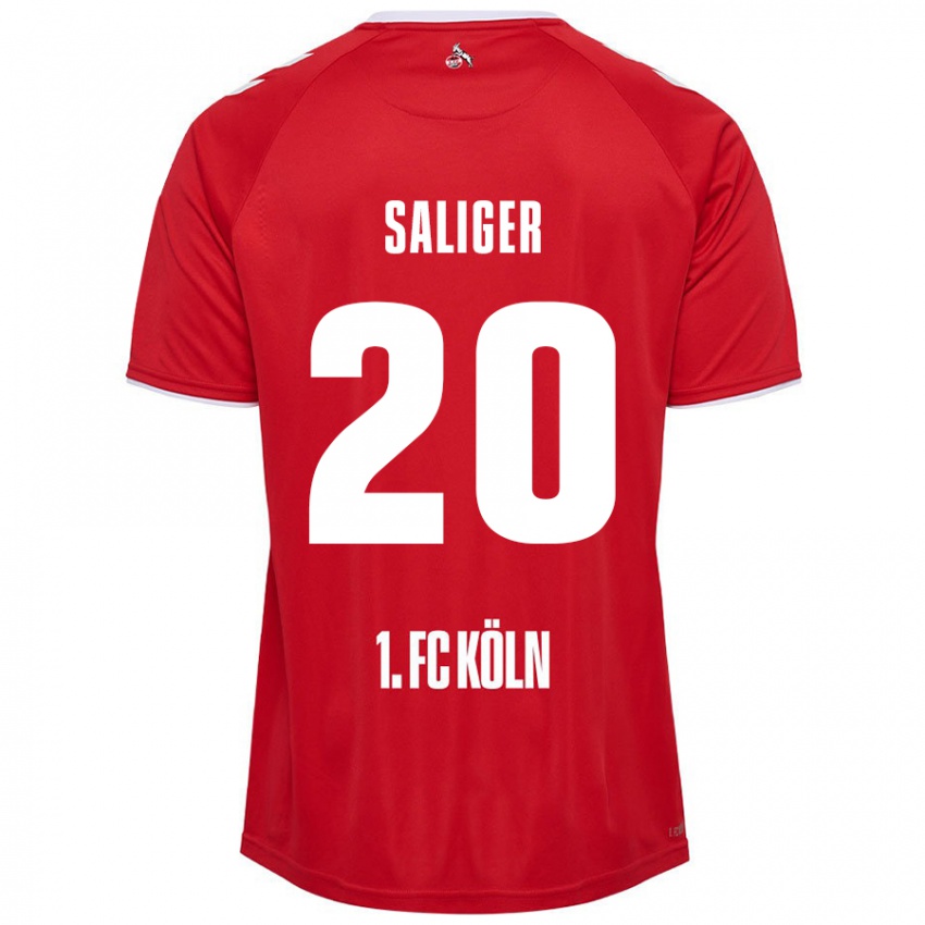 Kinder Jonas Saliger #20 Rot Weiß Auswärtstrikot Trikot 2024/25 T-Shirt Österreich