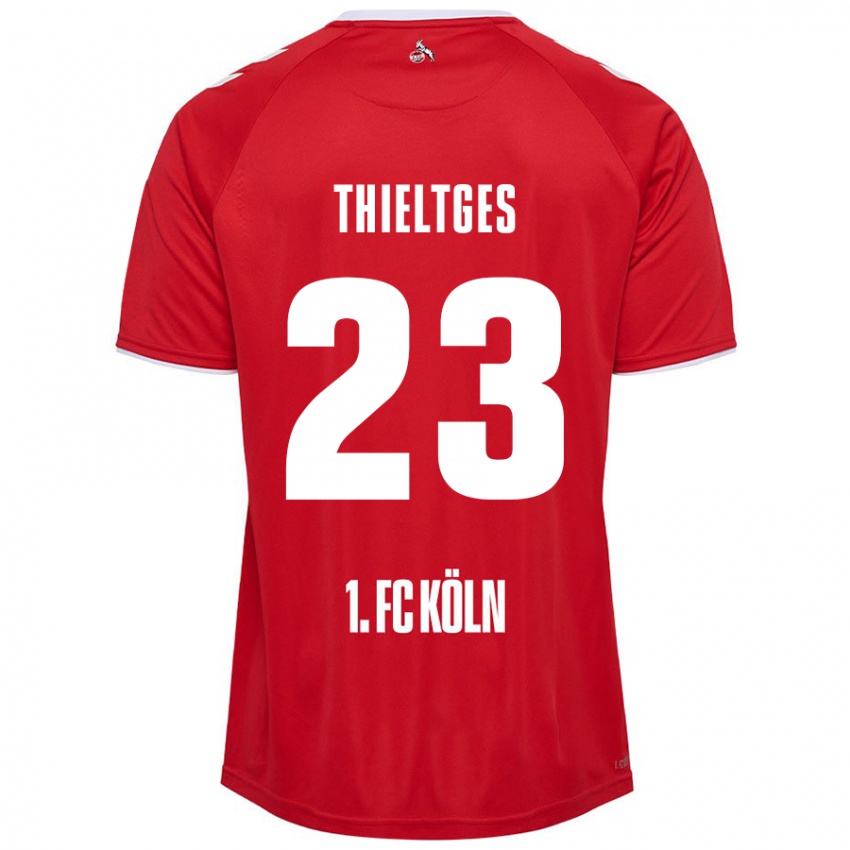 Kinder Phil Thieltges #23 Rot Weiß Auswärtstrikot Trikot 2024/25 T-Shirt Österreich