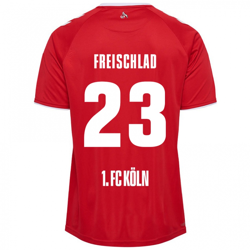 Kinder Yannick Freischlad #23 Rot Weiß Auswärtstrikot Trikot 2024/25 T-Shirt Österreich