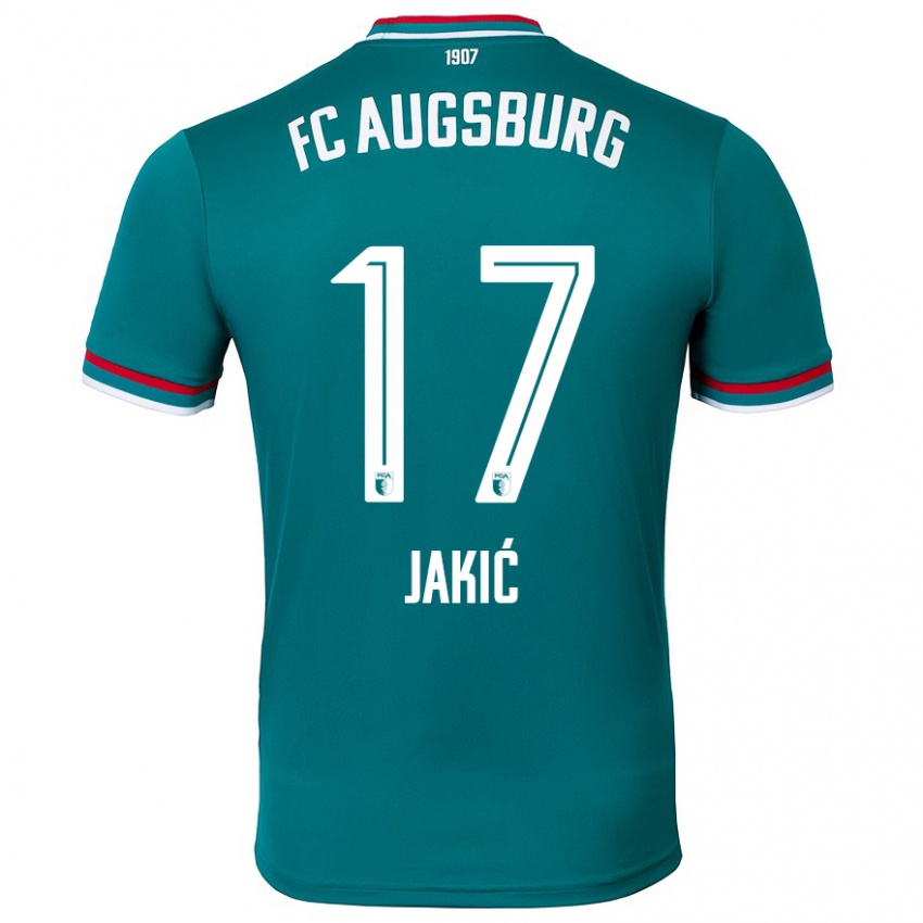 Kinder Kristijan Jakic #17 Dunkelgrün Auswärtstrikot Trikot 2024/25 T-Shirt Österreich