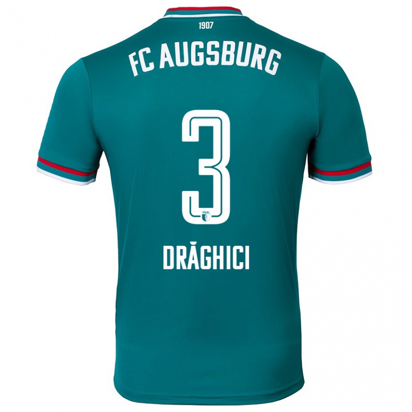 Kinder Robert Drăghici #3 Dunkelgrün Auswärtstrikot Trikot 2024/25 T-Shirt Österreich