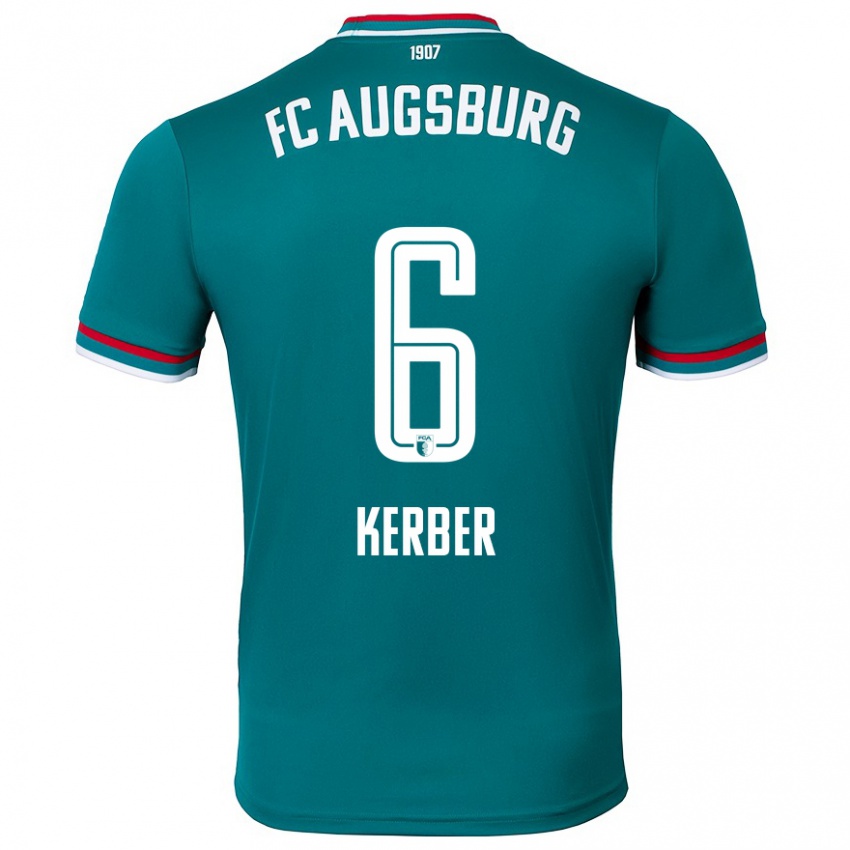 Kinder Luca Kerber #6 Dunkelgrün Auswärtstrikot Trikot 2024/25 T-Shirt Österreich