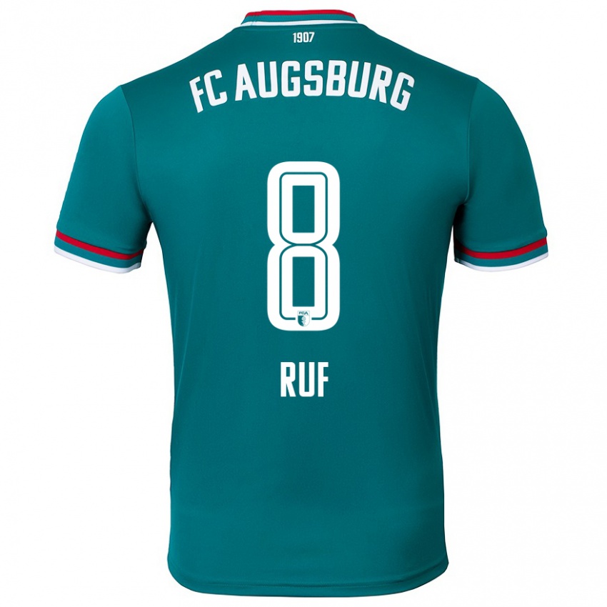 Kinder Jonas Ruf #8 Dunkelgrün Auswärtstrikot Trikot 2024/25 T-Shirt Österreich