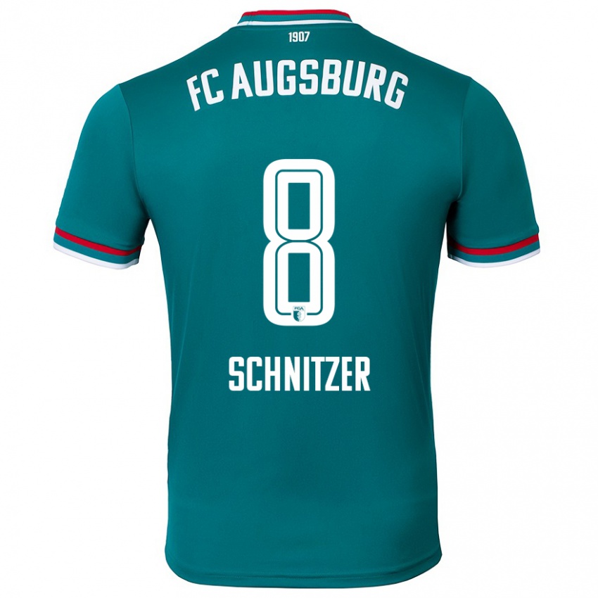 Kinder Tim Schnitzer #8 Dunkelgrün Auswärtstrikot Trikot 2024/25 T-Shirt Österreich