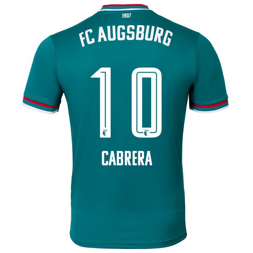 Kinder Juan Cabrera #10 Dunkelgrün Auswärtstrikot Trikot 2024/25 T-Shirt Österreich