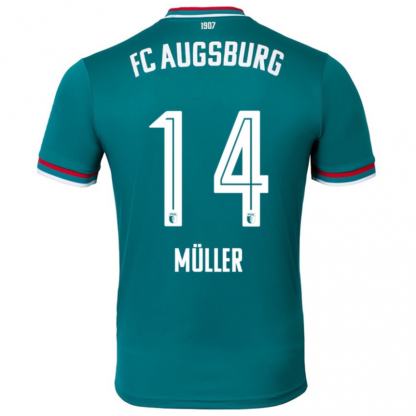 Kinder Mato Müller #14 Dunkelgrün Auswärtstrikot Trikot 2024/25 T-Shirt Österreich