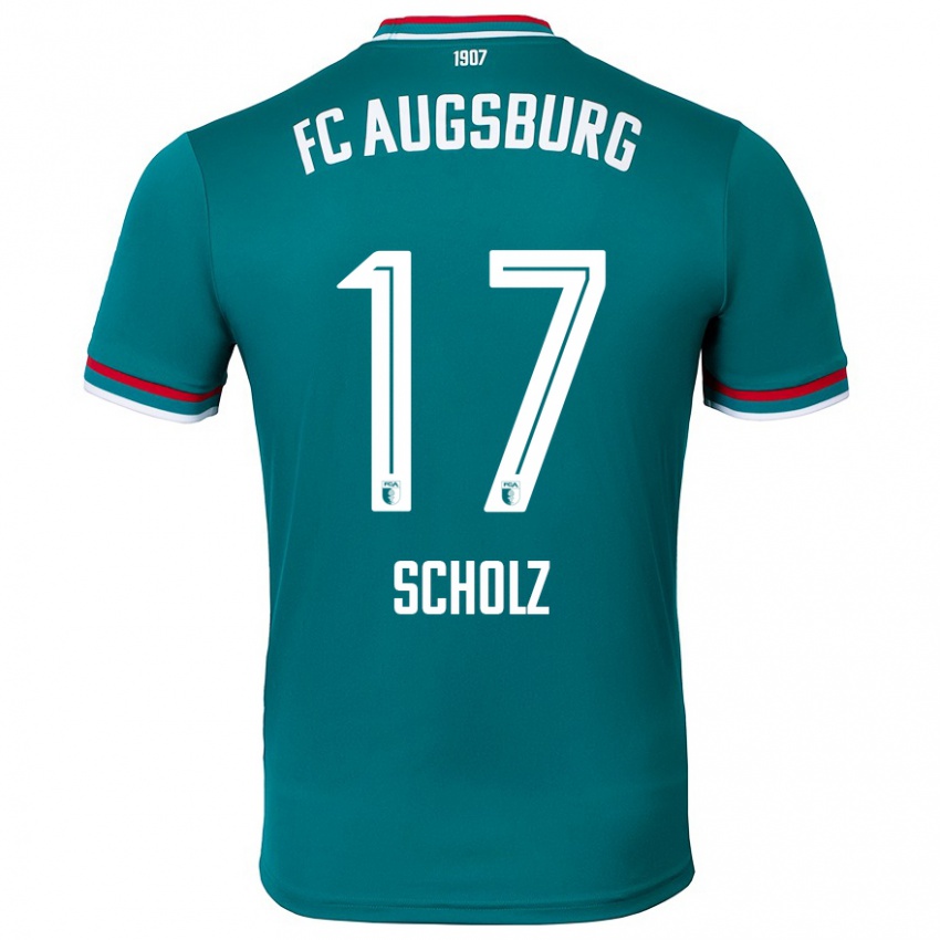 Kinder Jerome Scholz #17 Dunkelgrün Auswärtstrikot Trikot 2024/25 T-Shirt Österreich