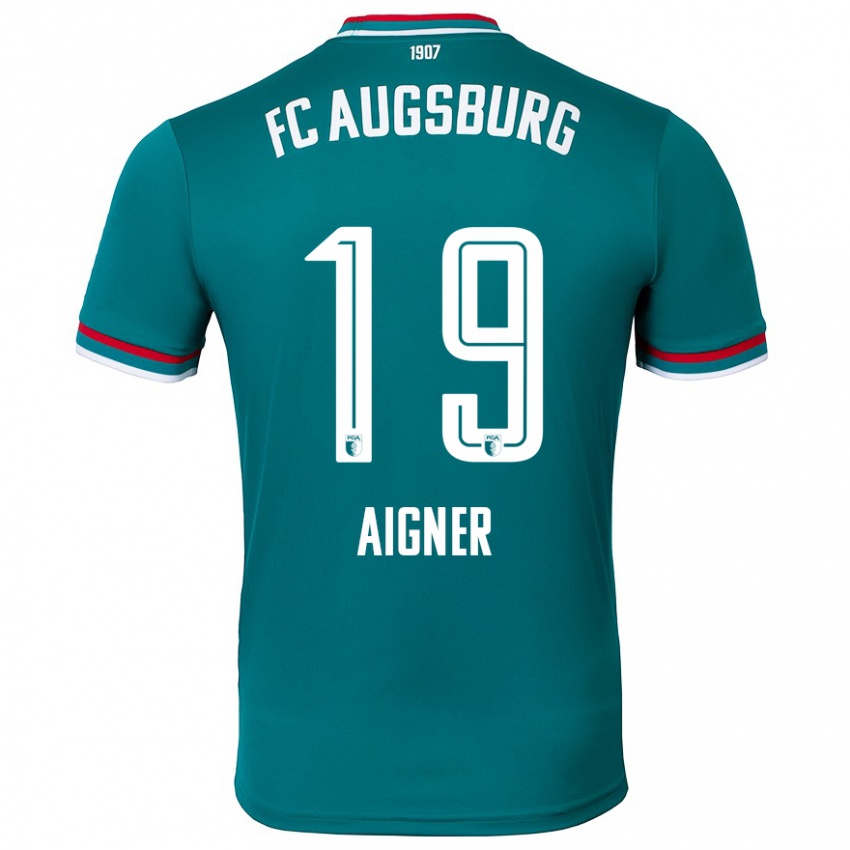 Kinder Lukas Aigner #19 Dunkelgrün Auswärtstrikot Trikot 2024/25 T-Shirt Österreich