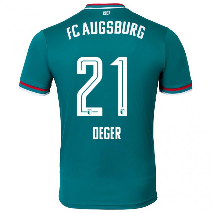 Kinder David Deger #21 Dunkelgrün Auswärtstrikot Trikot 2024/25 T-Shirt Österreich