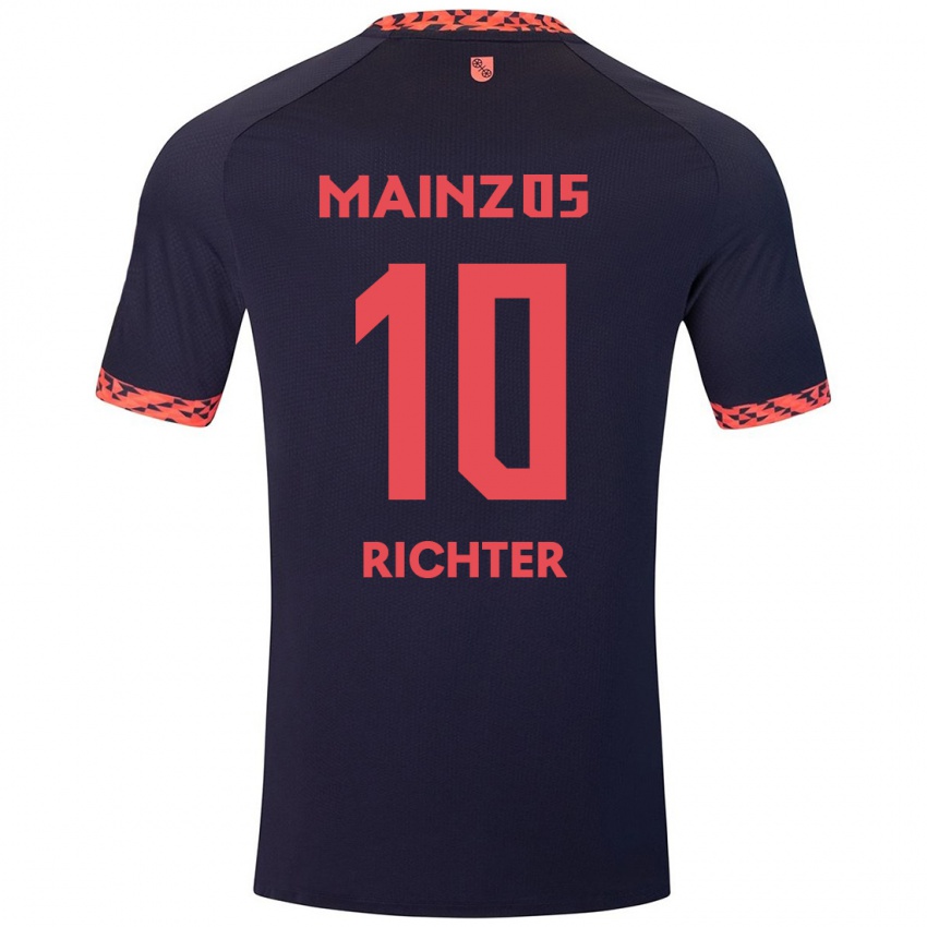 Kinder Marco Richter #10 Blau Korallenrot Auswärtstrikot Trikot 2024/25 T-Shirt Österreich