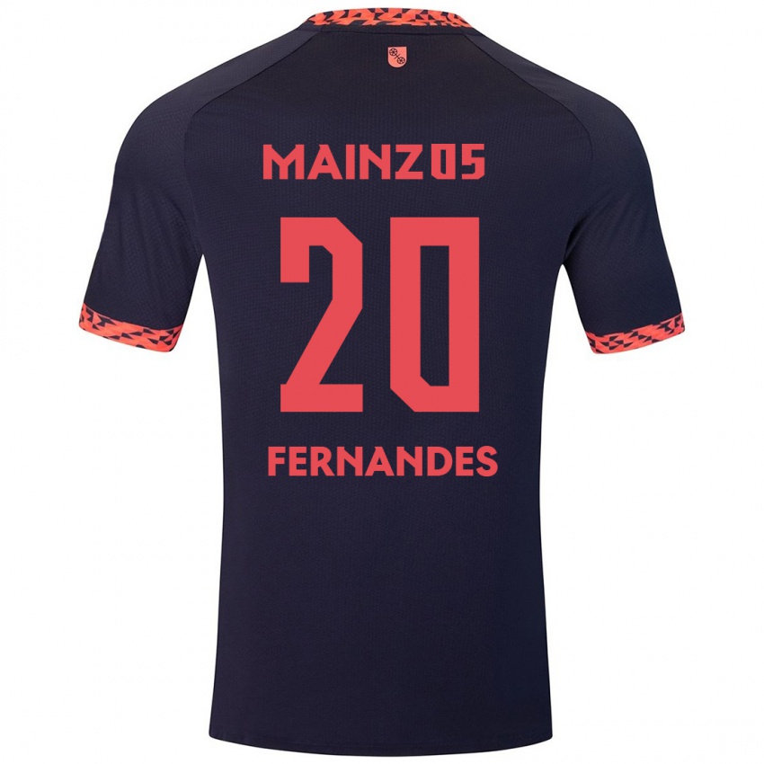 Kinder Edimilson Fernandes #20 Blau Korallenrot Auswärtstrikot Trikot 2024/25 T-Shirt Österreich