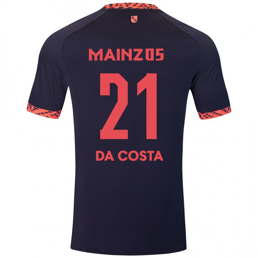 Kinder Danny Da Costa #21 Blau Korallenrot Auswärtstrikot Trikot 2024/25 T-Shirt Österreich