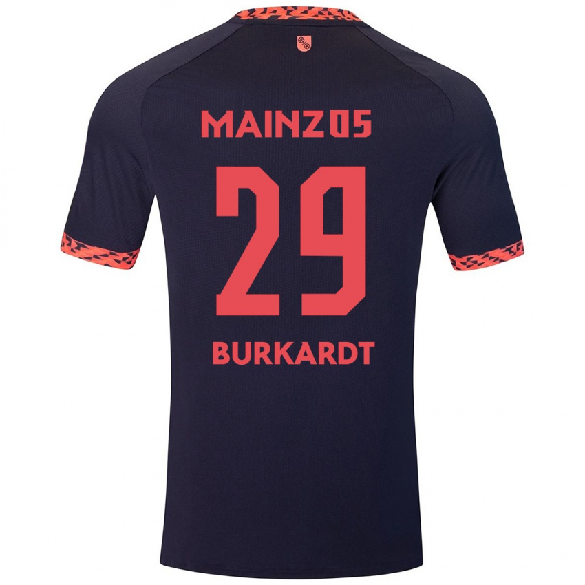 Kinder Jonathan Burkardt #29 Blau Korallenrot Auswärtstrikot Trikot 2024/25 T-Shirt Österreich