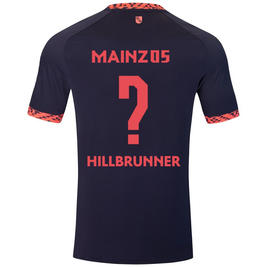 Kinder Fynn Hillbrunner #0 Blau Korallenrot Auswärtstrikot Trikot 2024/25 T-Shirt Österreich