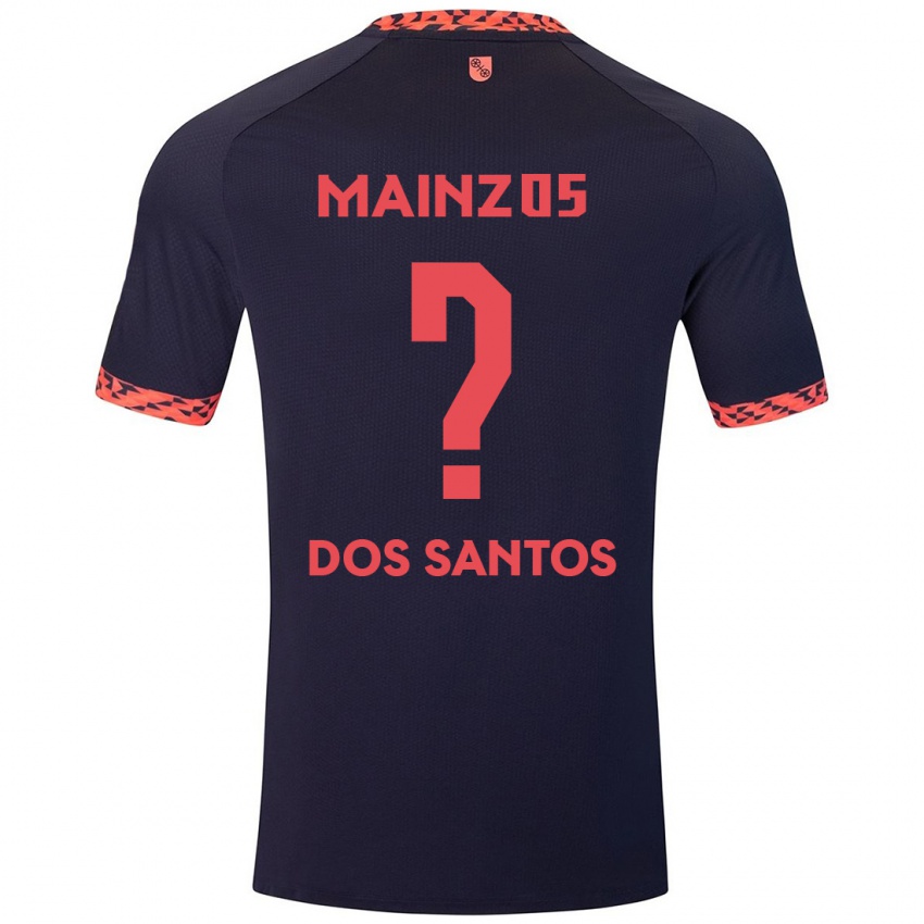 Kinder Alexandre Tavares Dos Santos #0 Blau Korallenrot Auswärtstrikot Trikot 2024/25 T-Shirt Österreich