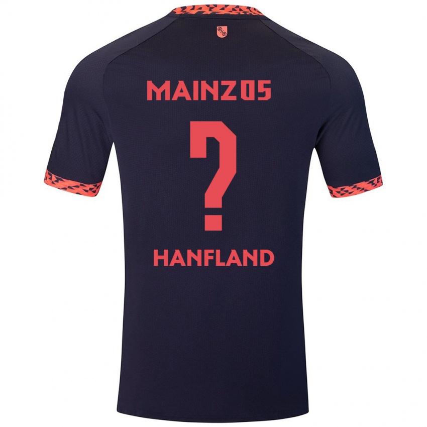 Kinder Paul Hanfland #0 Blau Korallenrot Auswärtstrikot Trikot 2024/25 T-Shirt Österreich