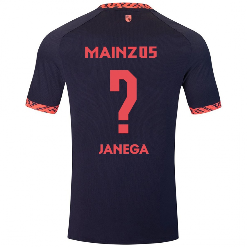 Kinder Jan Janega #0 Blau Korallenrot Auswärtstrikot Trikot 2024/25 T-Shirt Österreich