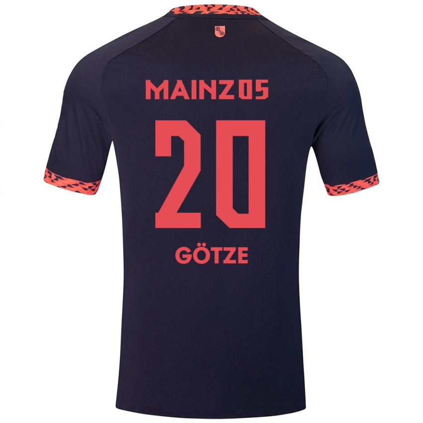 Kinder Justus Götze #20 Blau Korallenrot Auswärtstrikot Trikot 2024/25 T-Shirt Österreich