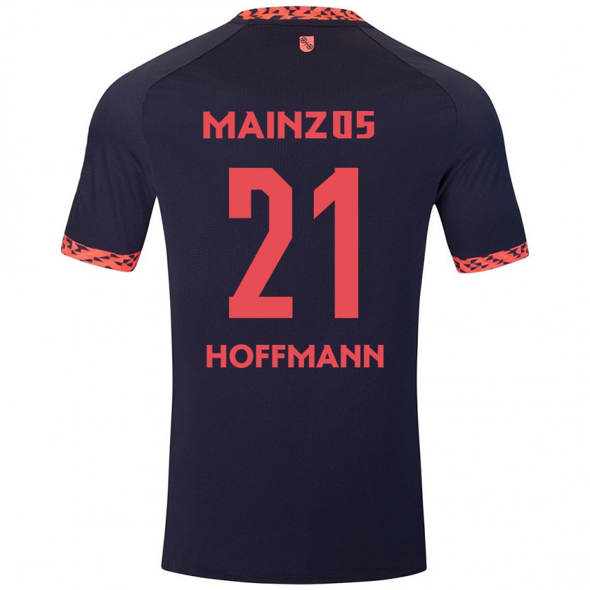 Kinder Leon Hoffmann #21 Blau Korallenrot Auswärtstrikot Trikot 2024/25 T-Shirt Österreich