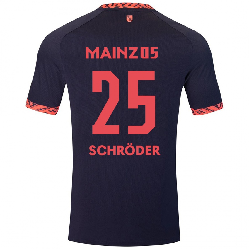 Kinder Maxim Schröder #25 Blau Korallenrot Auswärtstrikot Trikot 2024/25 T-Shirt Österreich