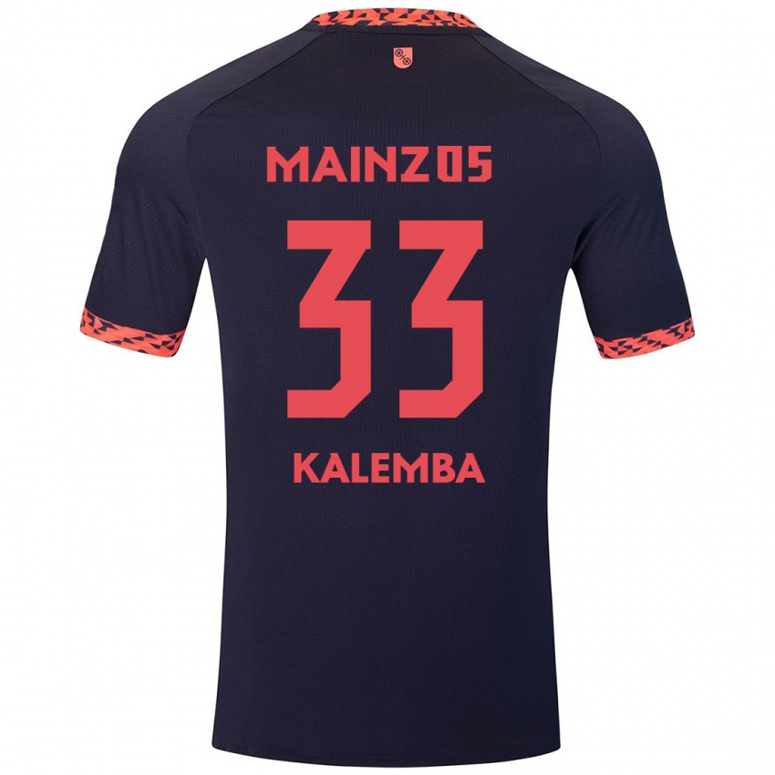 Kinder Marcel Kalemba #33 Blau Korallenrot Auswärtstrikot Trikot 2024/25 T-Shirt Österreich