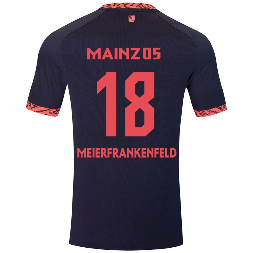 Kinder Jana Meierfrankenfeld #18 Blau Korallenrot Auswärtstrikot Trikot 2024/25 T-Shirt Österreich